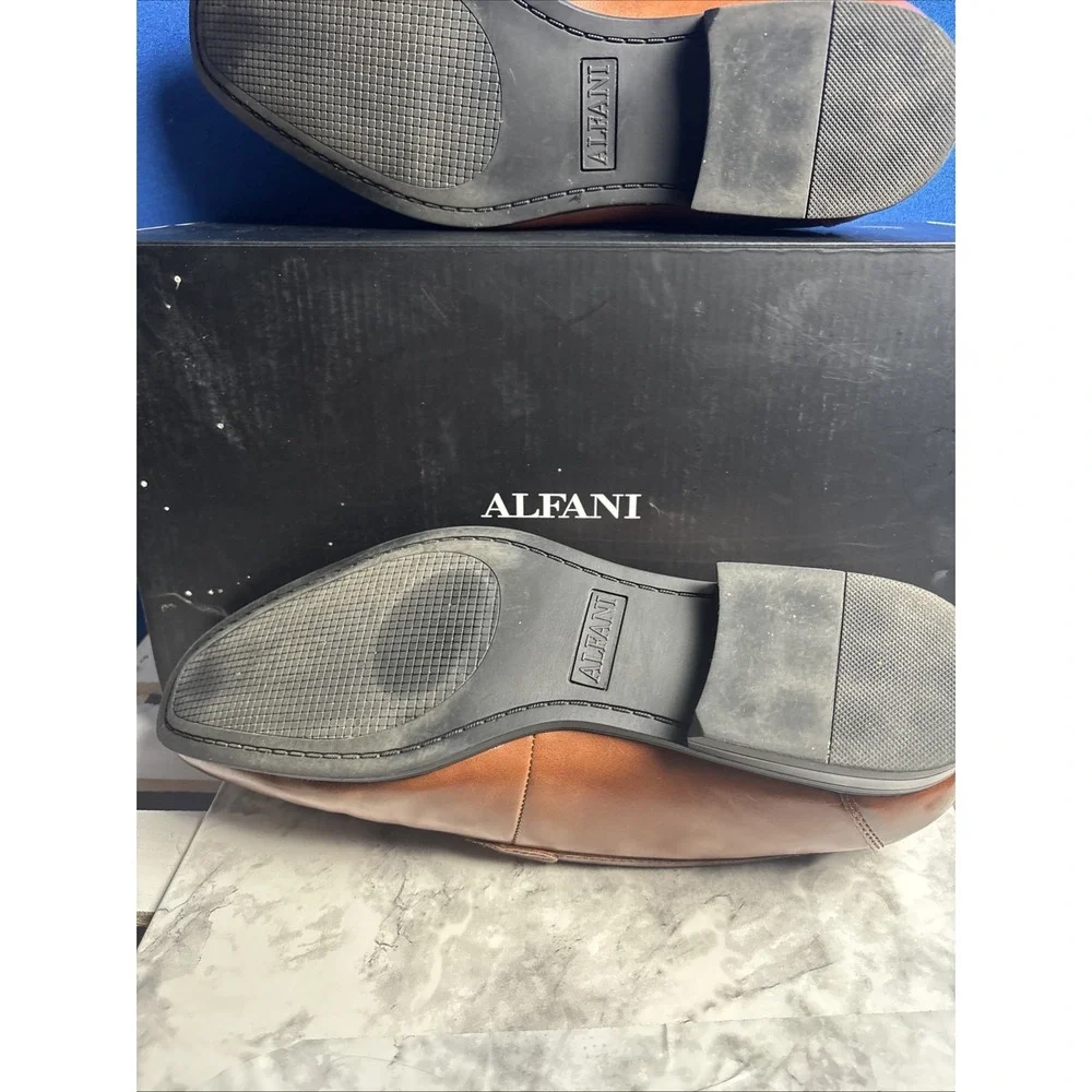 ALFANI Men's Brown Otis Bit Slip-On Loafers with Buckle Size 11 M